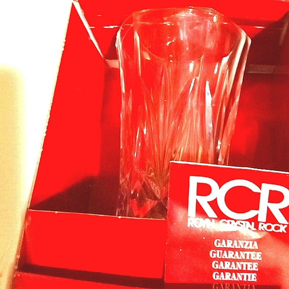 Royal Crystal Rock Vintage 24% Lead Cut Crystal Vase made in Italy, 7", Perfect. - Picture 5 of 11